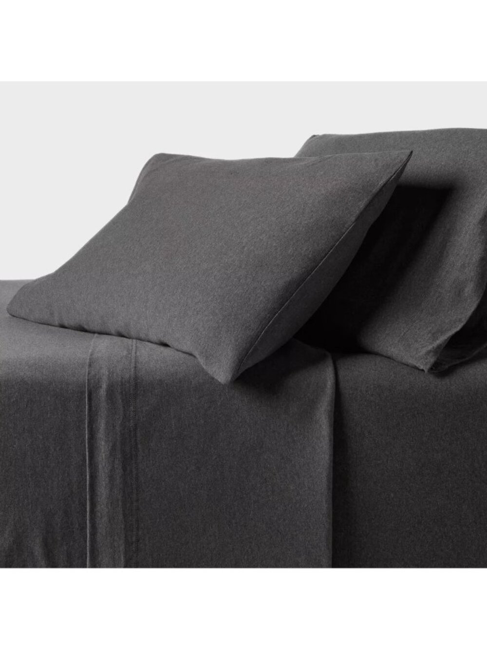 Threshold Cotton Jersey Heather Charcoal King Size 4 Piece Sheet Set NWOT